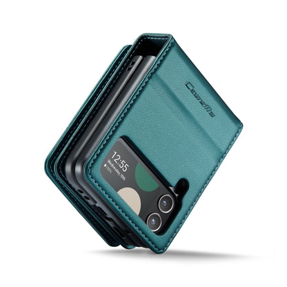 For Samsung Galaxy Z Flip4 5G CaseMe C22 PC+TPU Business Style RFID Anti-theft Leather Phone Case(Blue Green) - Galaxy Z Flip4 5G Cases by CaseMe | Online Shopping UK | buy2fix