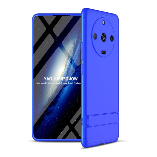 For Realme 11 Pro / 11 Pro+ GKK Three Stage Splicing Full Coverage PC Phone Case with Stand(Blue) - Realme Cases by GKK | Online Shopping UK | buy2fix