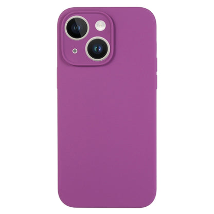 For iPhone 14 Pure Color Liquid Silicone Fine Pore Phone Case(Grape Purple) - iPhone 14 Cases by buy2fix | Online Shopping UK | buy2fix