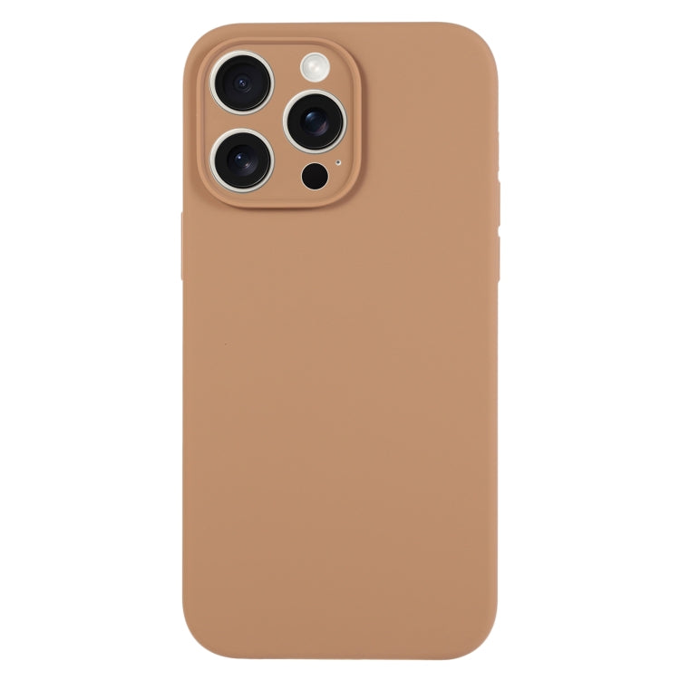 For iPhone 16 Pro Pure Color Liquid Silicone Fine Pore Phone Case(Light Brown) - iPhone 16 Pro Cases by buy2fix | Online Shopping UK | buy2fix