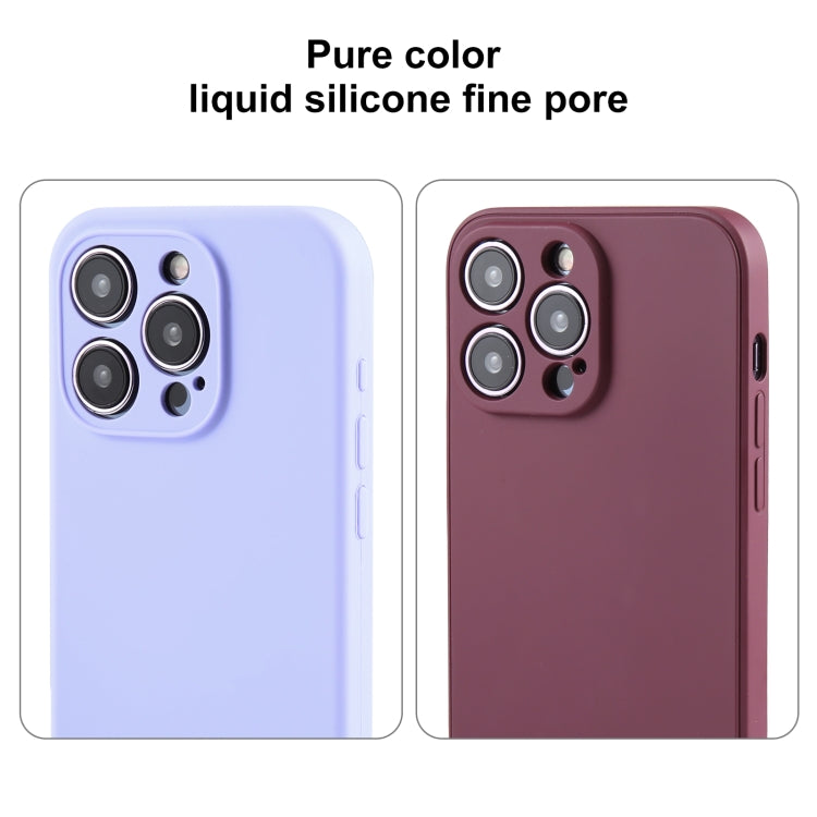 For iPhone 16 Pro Max Pure Color Liquid Silicone Fine Pore Phone Case(Berry Purple) - iPhone 16 Pro Max Cases by buy2fix | Online Shopping UK | buy2fix