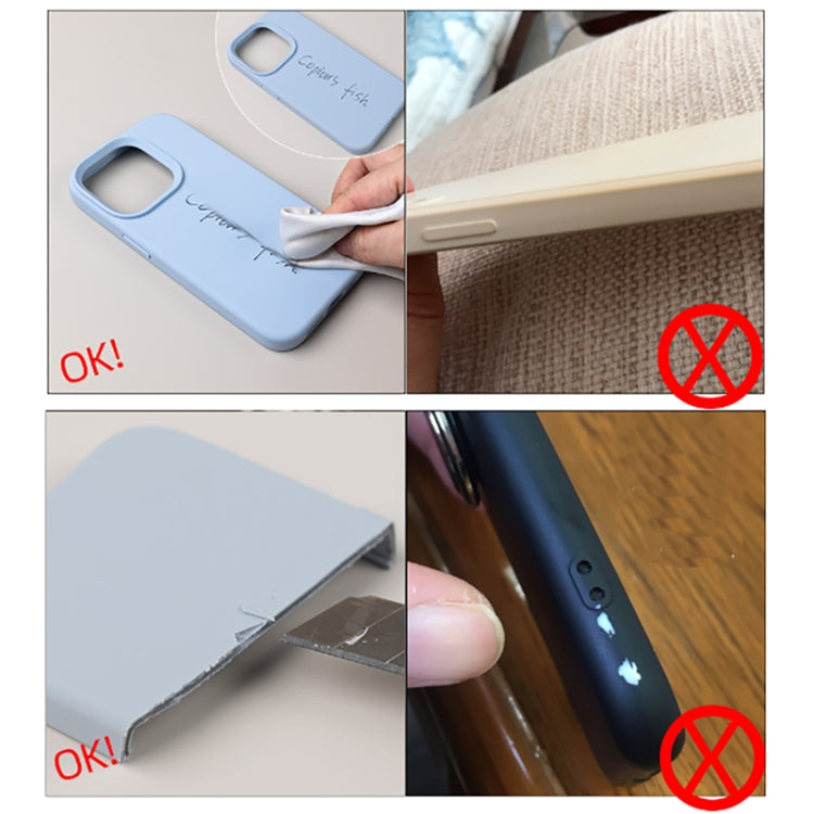 For iPhone 16 Pro Max Pure Color Liquid Silicone Fine Pore Phone Case(Grey Blue) - iPhone 16 Pro Max Cases by buy2fix | Online Shopping UK | buy2fix