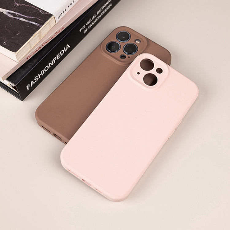 For iPhone 14 Pro Pure Color Liquid Silicone Fine Pore Phone Case(Grey Pink) - iPhone 14 Pro Cases by buy2fix | Online Shopping UK | buy2fix