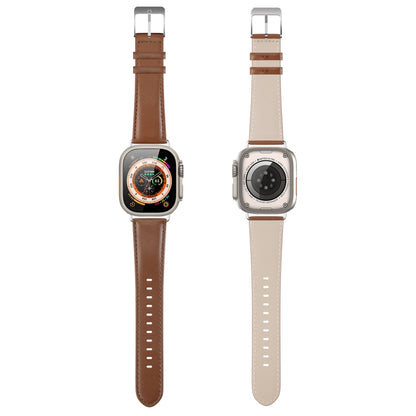 For Apple Watch 6 40mm DUX DUCIS YS Series Genuine Leather Watch Band(Brown) - Watch Bands by DUX DUCIS | Online Shopping UK | buy2fix