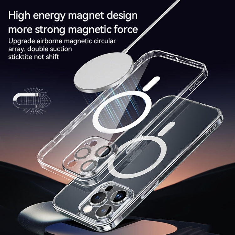 For iPhone 15 Plus SULADA Jingpin Series MagSafe All-inclusive Lens Electroplated TPU Phone Case(Transparent Black) - iPhone 15 Plus Cases by SULADA | Online Shopping UK | buy2fix