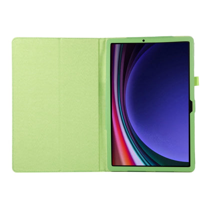 For Samsung Galaxy Tab S9 Litchi Texture Leather Tablet Case with Holder(Green) - Other Galaxy Tab PC by buy2fix | Online Shopping UK | buy2fix