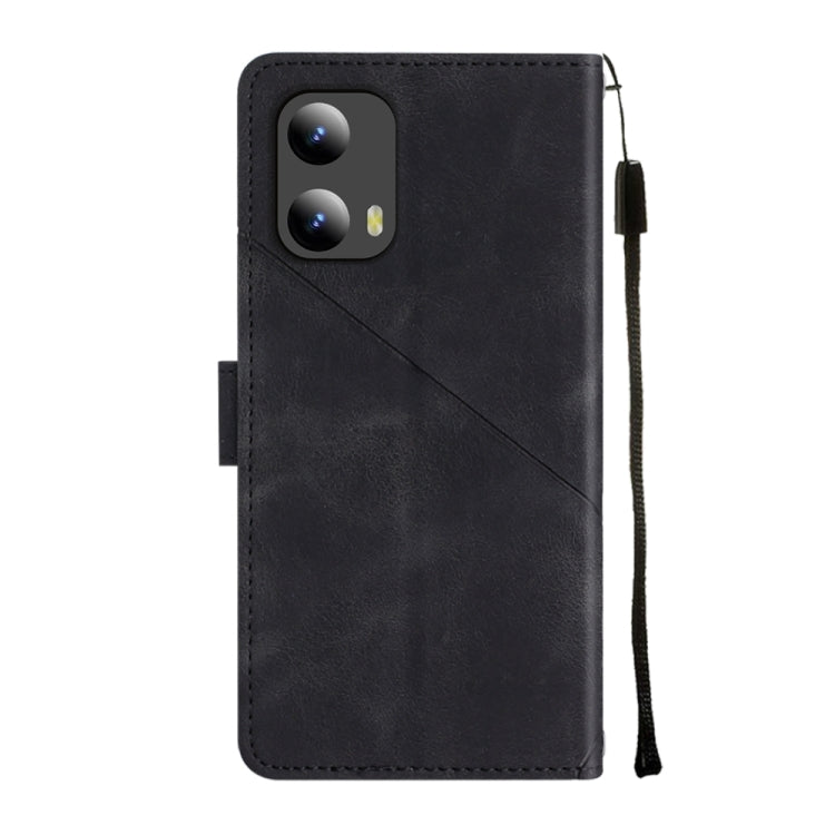 For Motorola Moto G Play 5G 2024 Skin Feel Embossed Leather Phone Case(Black) - Motorola Cases by buy2fix | Online Shopping UK | buy2fix