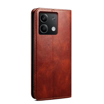 For Xiaomi Redmi 13C 5G Global Oil Wax Crazy Horse Texture Leather Phone Case(Brown) - 13C Cases by buy2fix | Online Shopping UK | buy2fix
