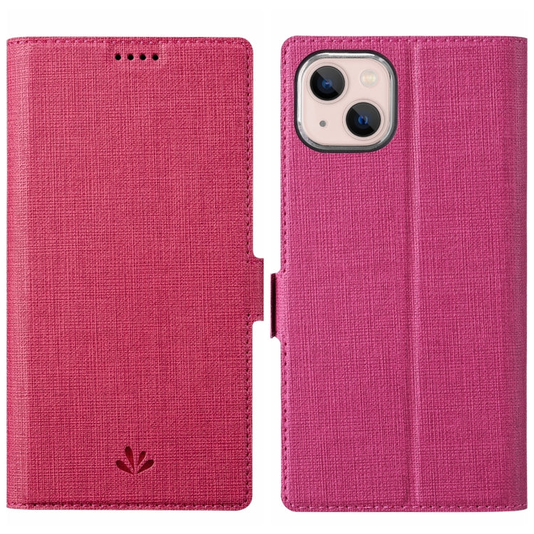 For iPhone 15 ViLi K Series Dual-side Buckle Magsafe Leather Phone Case(Rose Red) - iPhone 15 Cases by ViLi | Online Shopping UK | buy2fix