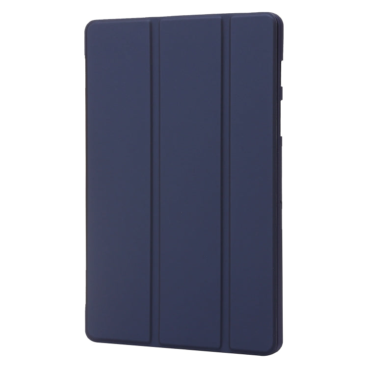 For Samsung Galaxy Tab S9+ 3-Fold Holder Silicone Leather Tablet Case(Dark Blue) - Galaxy Tab S9+ Cases by buy2fix | Online Shopping UK | buy2fix