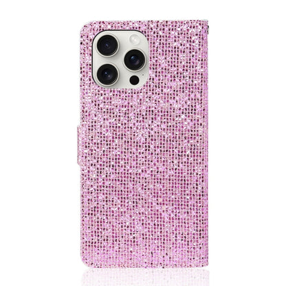 For iPhone 16 Pro Glitter Powder Filp Leather Phone Case(Pink) - iPhone 16 Pro Cases by buy2fix | Online Shopping UK | buy2fix