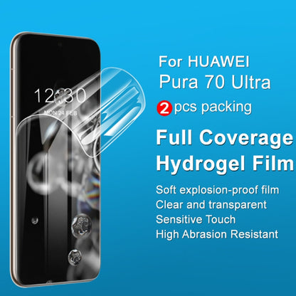 For Huawei Pura 70 Ultra 2pcs imak Curved Full Screen Hydrogel Film Protector - Huawei Tempered Glass by imak | Online Shopping UK | buy2fix