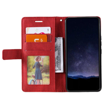 For iPhone 16 Pro Max Skin Feel Splicing Leather Phone Case(Red) - iPhone 16 Pro Max Cases by buy2fix | Online Shopping UK | buy2fix