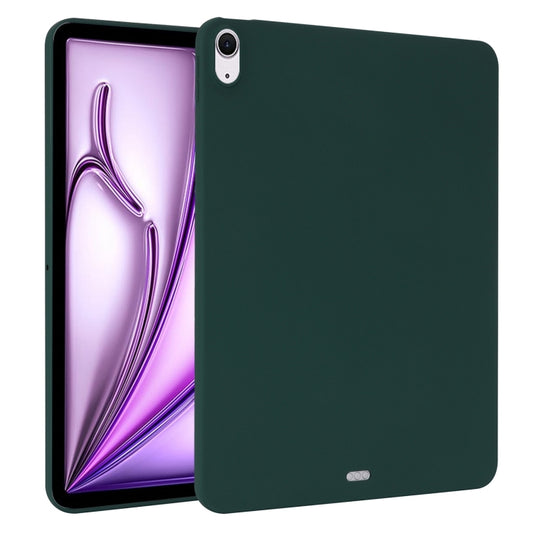 For iPad Air 13 2024 Oil Spray Skin-friendly TPU Tablet Case(Deep Green) - iPad Air 13 2024 Cases by buy2fix | Online Shopping UK | buy2fix