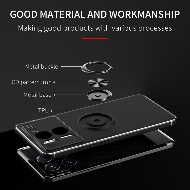 For Xiaomi Redmi K70 / K70 Pro Metal Ring Holder TPU Phone Case(Black+Red) - K70 Pro Cases by buy2fix | Online Shopping UK | buy2fix
