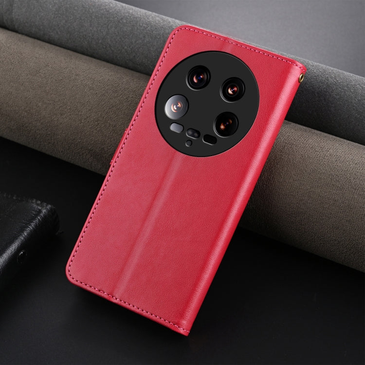 For Xiaomi 14 Ultra AZNS Sheepskin Texture Flip Leather Phone Case(Red) - 14 Ultra Cases by AZNS | Online Shopping UK | buy2fix