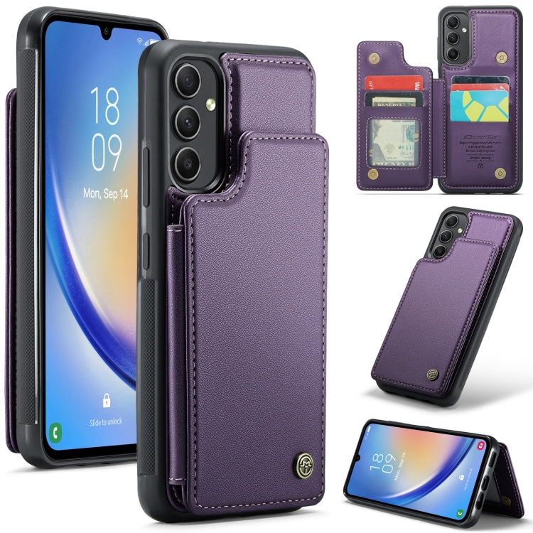 For Samsung Galaxy A54 5G CaseMe C22 Card Slots Holder RFID Anti-theft Phone Case(Purple) - Galaxy Phone Cases by CaseMe | Online Shopping UK | buy2fix