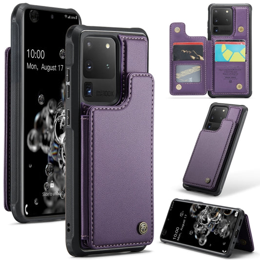 For Samsung Galaxy S20 Ultra CaseMe C22 Card Slots Holder RFID Anti-theft Phone Case(Purple) - Galaxy Phone Cases by CaseMe | Online Shopping UK | buy2fix