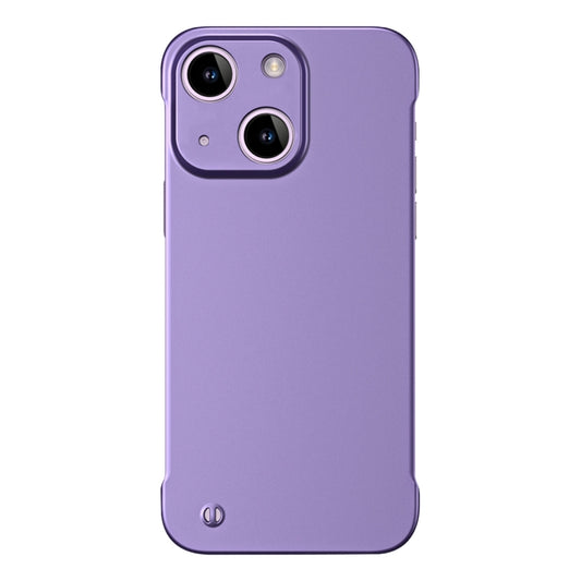 For iPhone 14 Plus Frameless Metallic Paint Hybrid PC Phone Case(Deep Purple) - iPhone 14 Plus Cases by buy2fix | Online Shopping UK | buy2fix