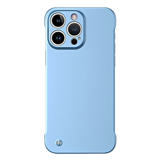 For iPhone 14 Pro Frameless Metallic Paint Hybrid PC Phone Case(Sierra Blue) - iPhone 14 Pro Cases by buy2fix | Online Shopping UK | buy2fix