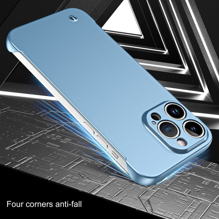 For iPhone 12 mini Frameless Metallic Paint Hybrid PC Phone Case(Sierra Blue) - iPhone 12 mini Cases by buy2fix | Online Shopping UK | buy2fix