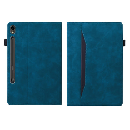 For Samsung Galaxy Tab S9 FE Splicing Shockproof Leather Tablet Case(Blue) - Galaxy Tab S9 FE by buy2fix | Online Shopping UK | buy2fix