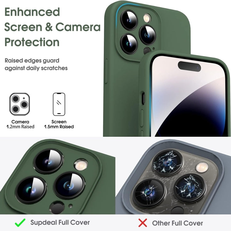 For iPhone 16 Microfiber Liquid Silicone Shockproof Phone Case(Dark Green) - iPhone 16 Cases by buy2fix | Online Shopping UK | buy2fix