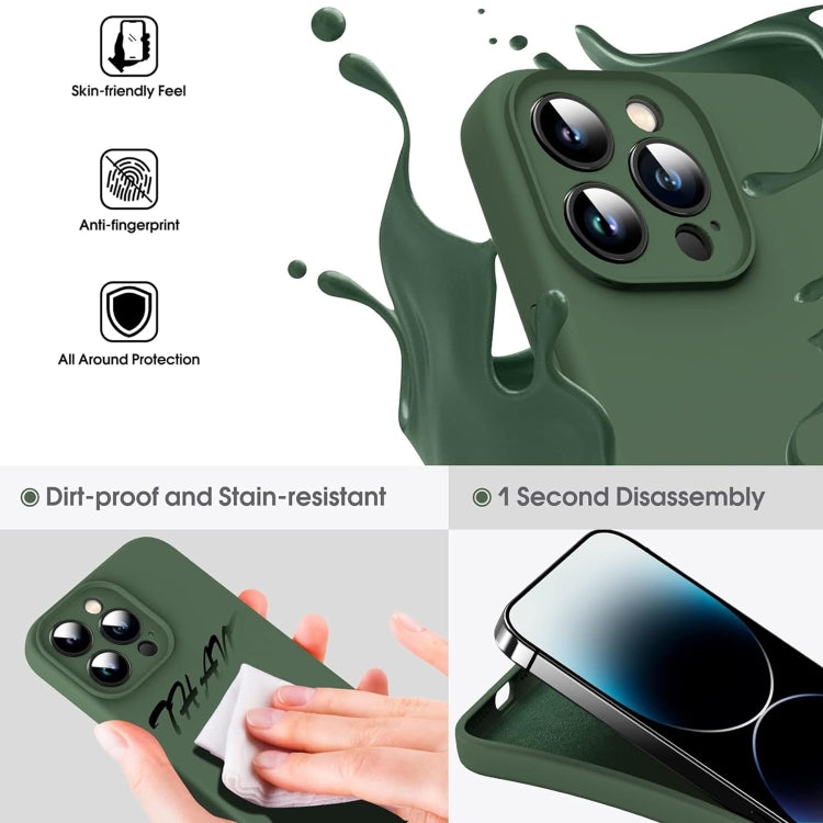 For iPhone 16 Microfiber Liquid Silicone Shockproof Phone Case(Dark Green) - iPhone 16 Cases by buy2fix | Online Shopping UK | buy2fix