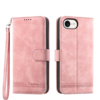 For iPhone SE 2024 Dierfeng Dream Line TPU + PU Leather Phone Case(Pink) - More iPhone Cases by buy2fix | Online Shopping UK | buy2fix