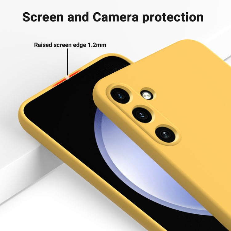 For Samsung Galaxy A15 4G / A15 5G Pure Color Liquid Silicone Shockproof Full Coverage Phone Case(Yellow) - Galaxy Phone Cases by buy2fix | Online Shopping UK | buy2fix