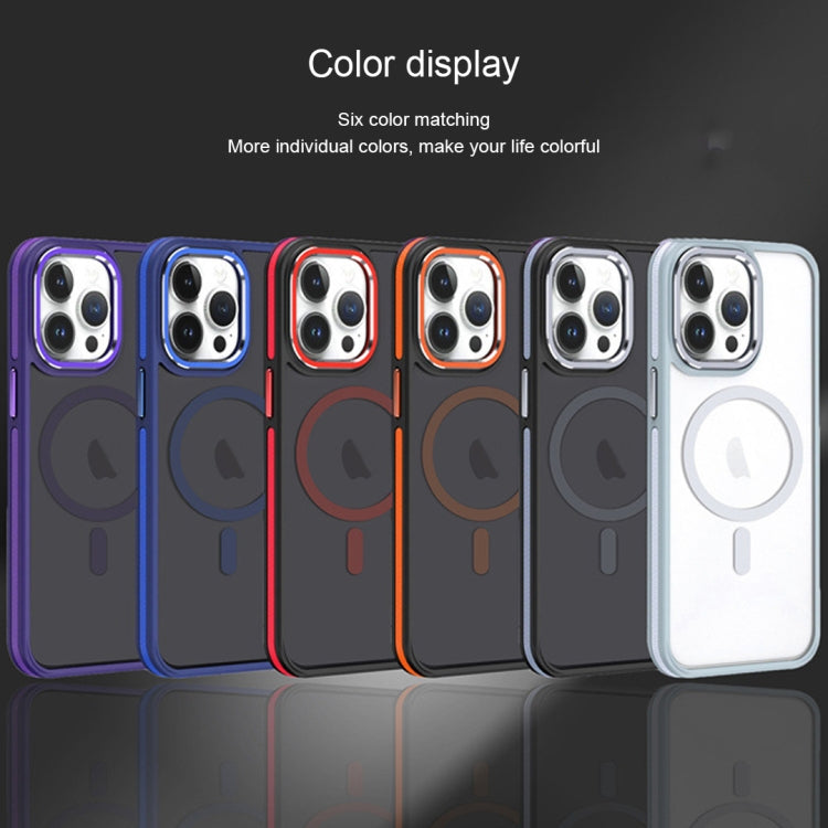 For iPhone 12 Pro Max Two-color Frosted MagSafe Magnetic Phone Case(Black) - iPhone 12 Pro Max Cases by buy2fix | Online Shopping UK | buy2fix