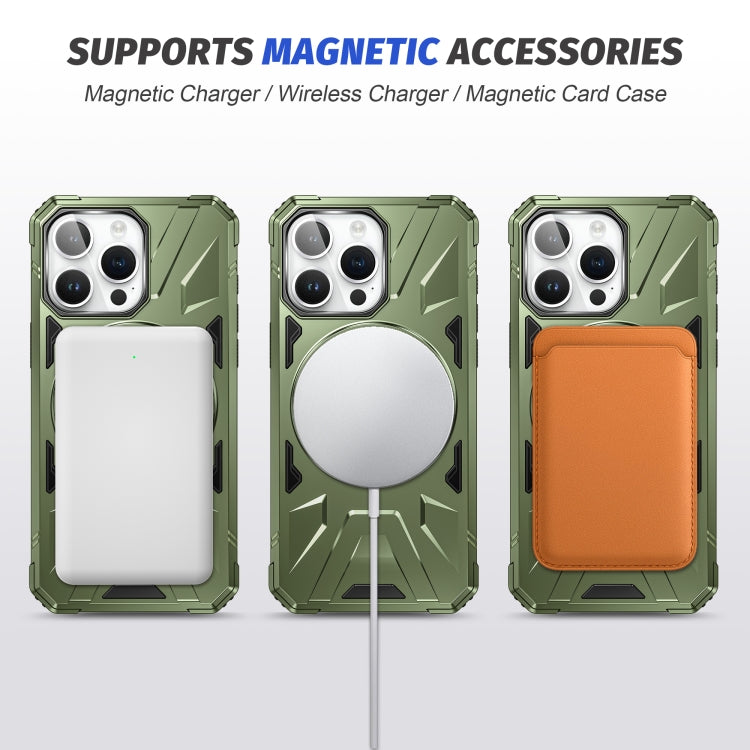 For iPhone 15 Plus MagSafe Magnetic Shockproof Phone Case with Ring Holder(Dark Green) - iPhone 15 Plus Cases by buy2fix | Online Shopping UK | buy2fix