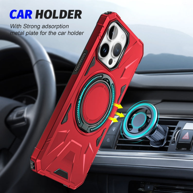 For iPhone 14/13 MagSafe Magnetic Shockproof Phone Case with Ring Holder(Red) - iPhone 14 Cases by buy2fix | Online Shopping UK | buy2fix