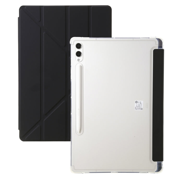 For Samsung Galaxy Tab S9 FE+ Clear Acrylic Deformation Leather Tablet Case(Black) - Galaxy Tab S9 FE+ by buy2fix | Online Shopping UK | buy2fix