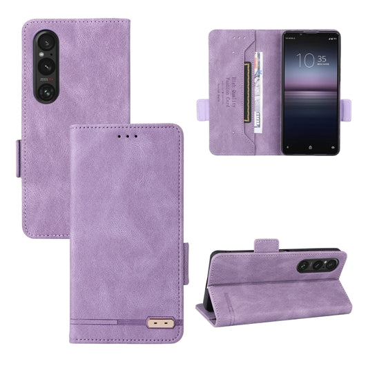 For Sony Xperia 1 VI 2024 Magnetic Clasp Leather Phone Case(Purple) - Sony Cases by buy2fix | Online Shopping UK | buy2fix