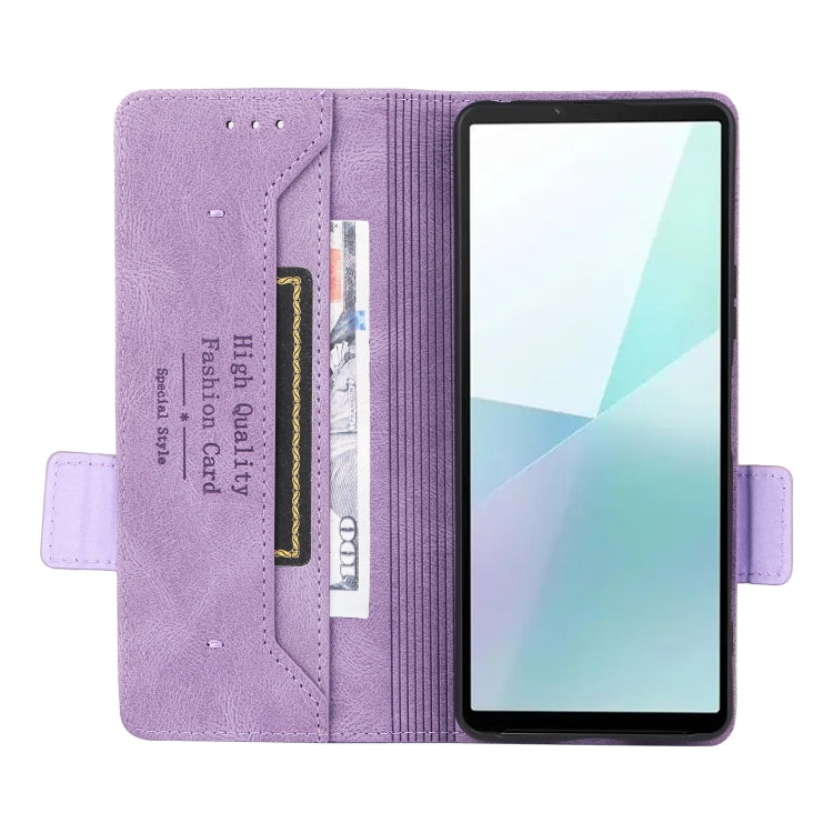 For Sony Xperia 10 VI 2024 Magnetic Clasp Leather Phone Case(Purple) - Sony Cases by buy2fix | Online Shopping UK | buy2fix