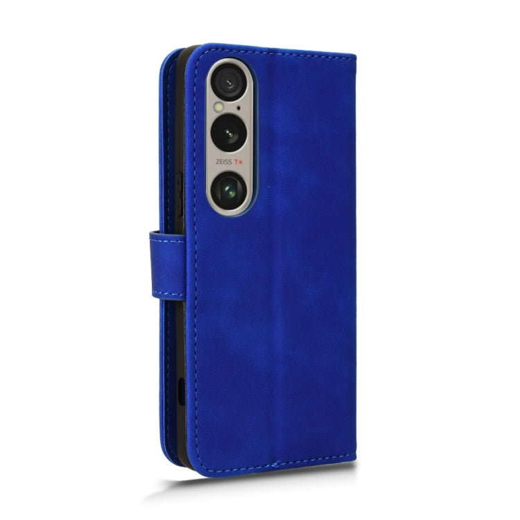 For Sony Xperia 1 VI 2024 Skin Feel Magnetic Flip Leather Phone Case(Blue) - Sony Cases by buy2fix | Online Shopping UK | buy2fix