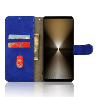 For Sony Xperia 1 VI 2024 Skin Feel Magnetic Flip Leather Phone Case(Blue) - Sony Cases by buy2fix | Online Shopping UK | buy2fix