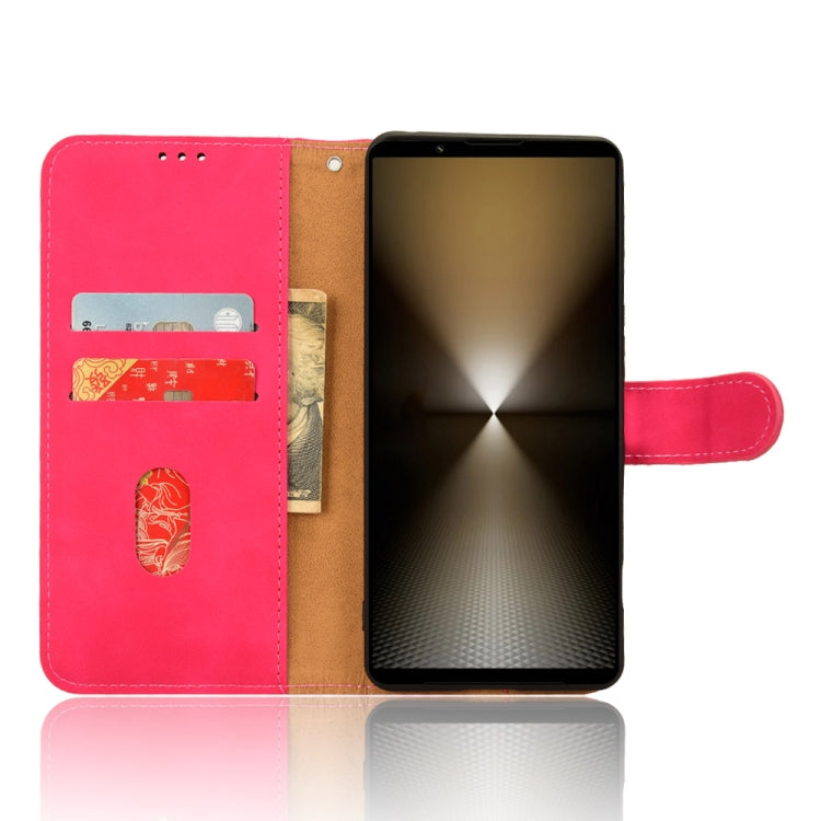For Sony Xperia 1 VI 2024 Skin Feel Magnetic Flip Leather Phone Case(Rose Red) - Sony Cases by buy2fix | Online Shopping UK | buy2fix