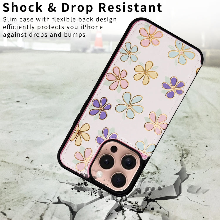 For iPhone 16 Pro Printed Double Buckle RFID Anti-theft Phone Case(Blossoming Flowers) - iPhone 16 Pro Cases by buy2fix | Online Shopping UK | buy2fix