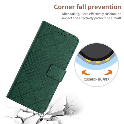 For iPhone 16 Pro Rhombic Grid Texture Leather Phone Case(Green) - iPhone 16 Pro Cases by buy2fix | Online Shopping UK | buy2fix