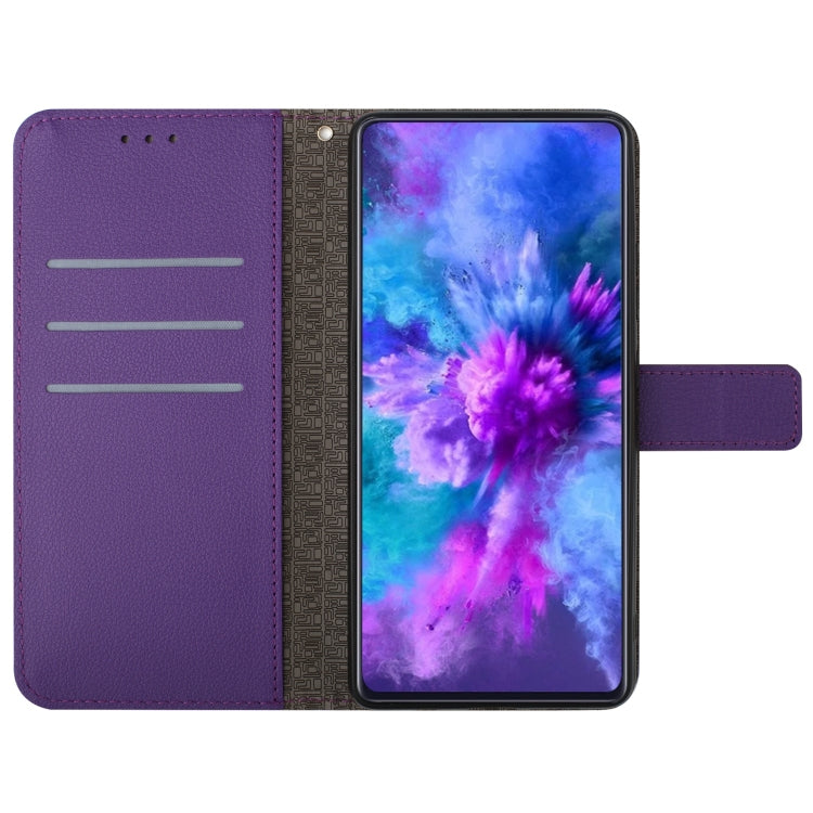 For vivo Y03 4G Rhombic Grid Texture Leather Phone Case(Purple) - vivo Cases by buy2fix | Online Shopping UK | buy2fix