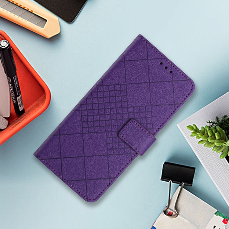 For Xiaomi Redmi A3 Rhombic Grid Texture Leather Phone Case(Purple) - Xiaomi Cases by buy2fix | Online Shopping UK | buy2fix