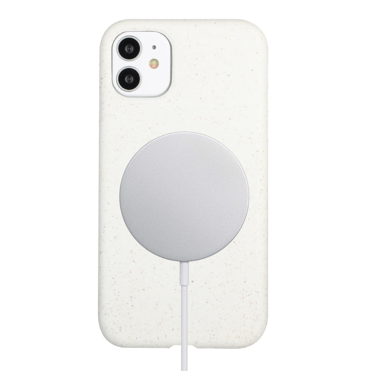 For iPhone 11 Wheat MagSafe Magnetic Straw Material + TPU Phone Case(White) - iPhone 11 Cases by buy2fix | Online Shopping UK | buy2fix