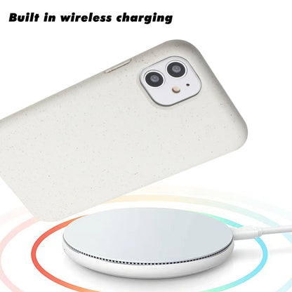 For iPhone 11 Wheat MagSafe Magnetic Straw Material + TPU Phone Case(White) - iPhone 11 Cases by buy2fix | Online Shopping UK | buy2fix