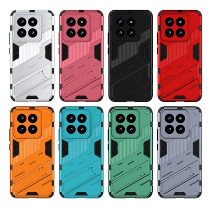 For Xiaomi 14 Pro 5G Punk Armor 2 in 1 PC + TPU Phone Case with Holder(Green) - 14 Pro Cases by buy2fix | Online Shopping UK | buy2fix
