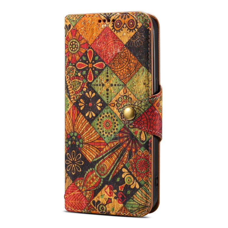 For Samsung Galaxy S24+ 5G Denior Flower Language Series Cork Fabric Oil Edge Leather Phone Case(Autumn) - Galaxy S24+ 5G Cases by Denior | Online Shopping UK | buy2fix