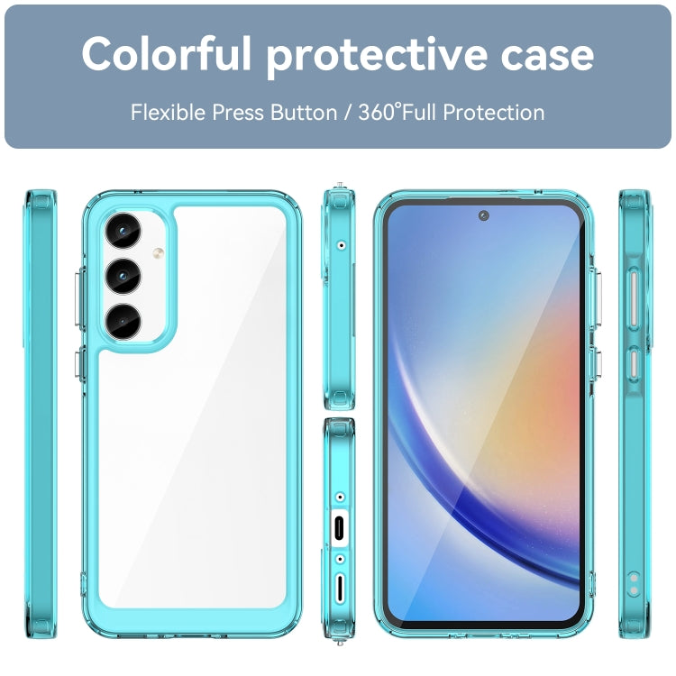 For Samsung Galaxy A35 Colorful Series Acrylic Hybrid TPU Phone Case(Transparent Blue) - Galaxy Phone Cases by buy2fix | Online Shopping UK | buy2fix