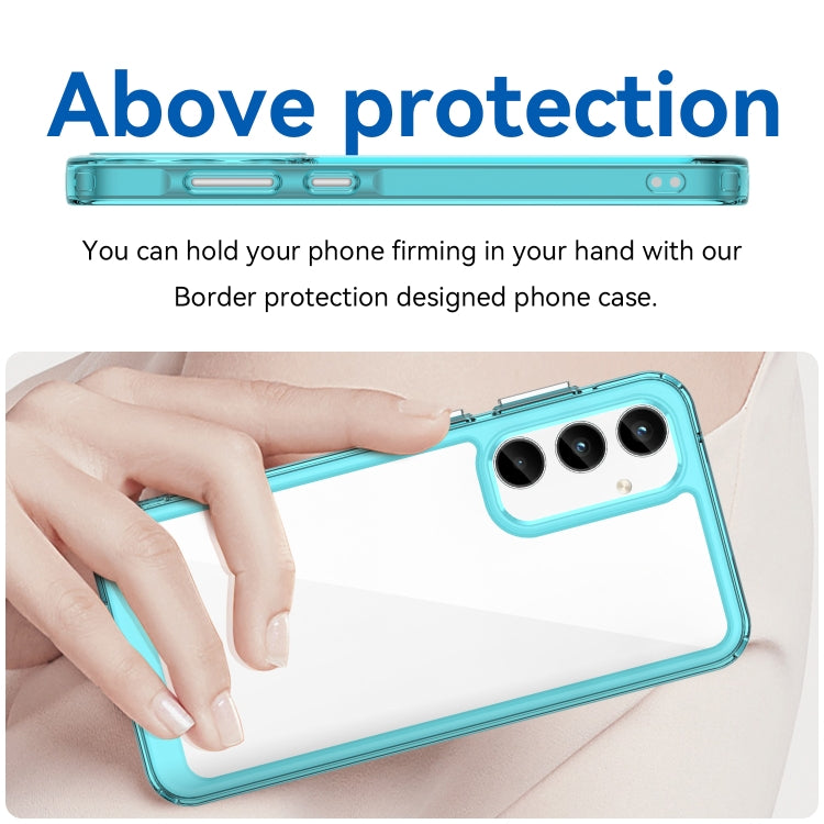 For Samsung Galaxy A35 Colorful Series Acrylic Hybrid TPU Phone Case(Transparent Blue) - Galaxy Phone Cases by buy2fix | Online Shopping UK | buy2fix