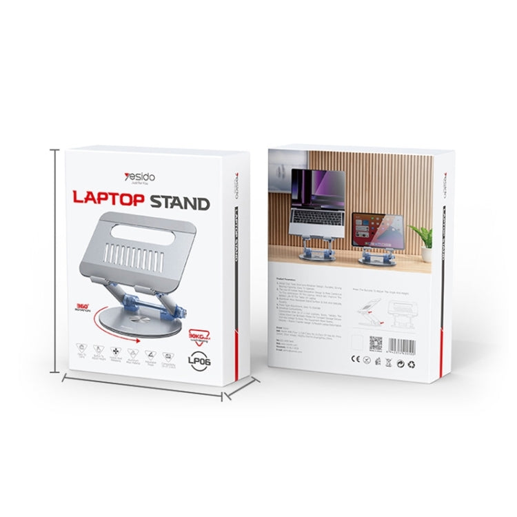 Yesido LP06 Foldable Laptop Swivel Stand(Silver) - Laptop Stand by Yesido | Online Shopping UK | buy2fix